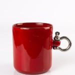 Sailor Metal Kulplu Kahve Mug - Kırmızı