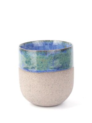El yapımı stoneware kahve fincanı