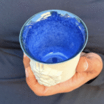 Poseidon Kabartmalı El Yapımı Kahve Fincanı, Okyanus Mavisi Yunan Mitolojisi 175 ml - Görsel 6