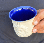 Poseidon Kabartmalı El Yapımı Kahve Fincanı, Okyanus Mavisi Yunan Mitolojisi 175 ml - Görsel 7